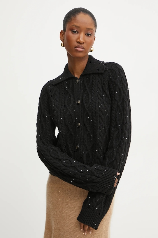 Кардиган с добавлением шерсти Liviana Conti, черный
Кардиган с добавлением шерсти Liviana Conti, черный