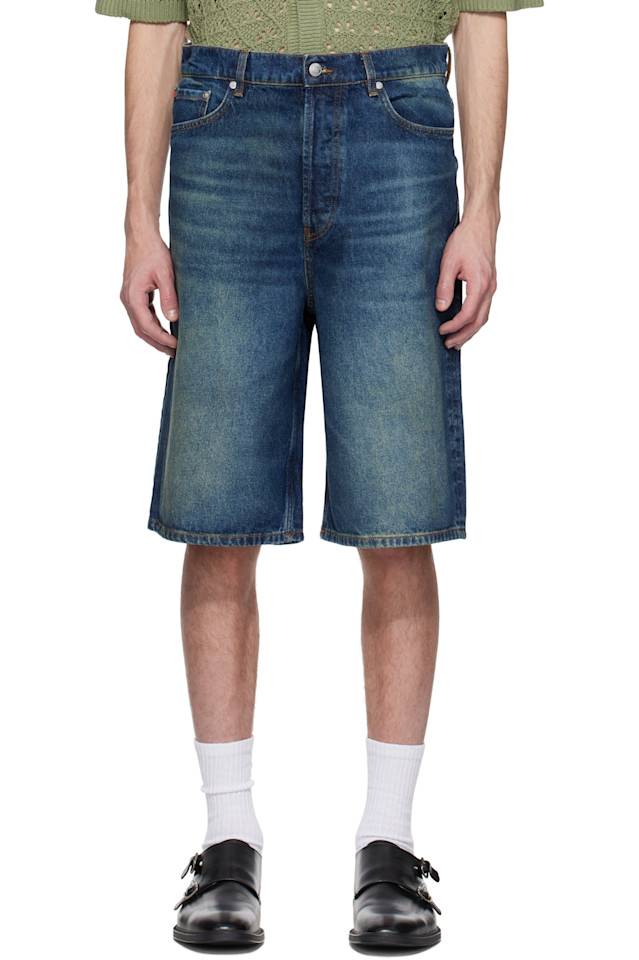 Шорты джинсовые с нашивкой-логотипом Hugo, синий 
Шорты джинсовые с нашивкой-логотипом Hugo, синий