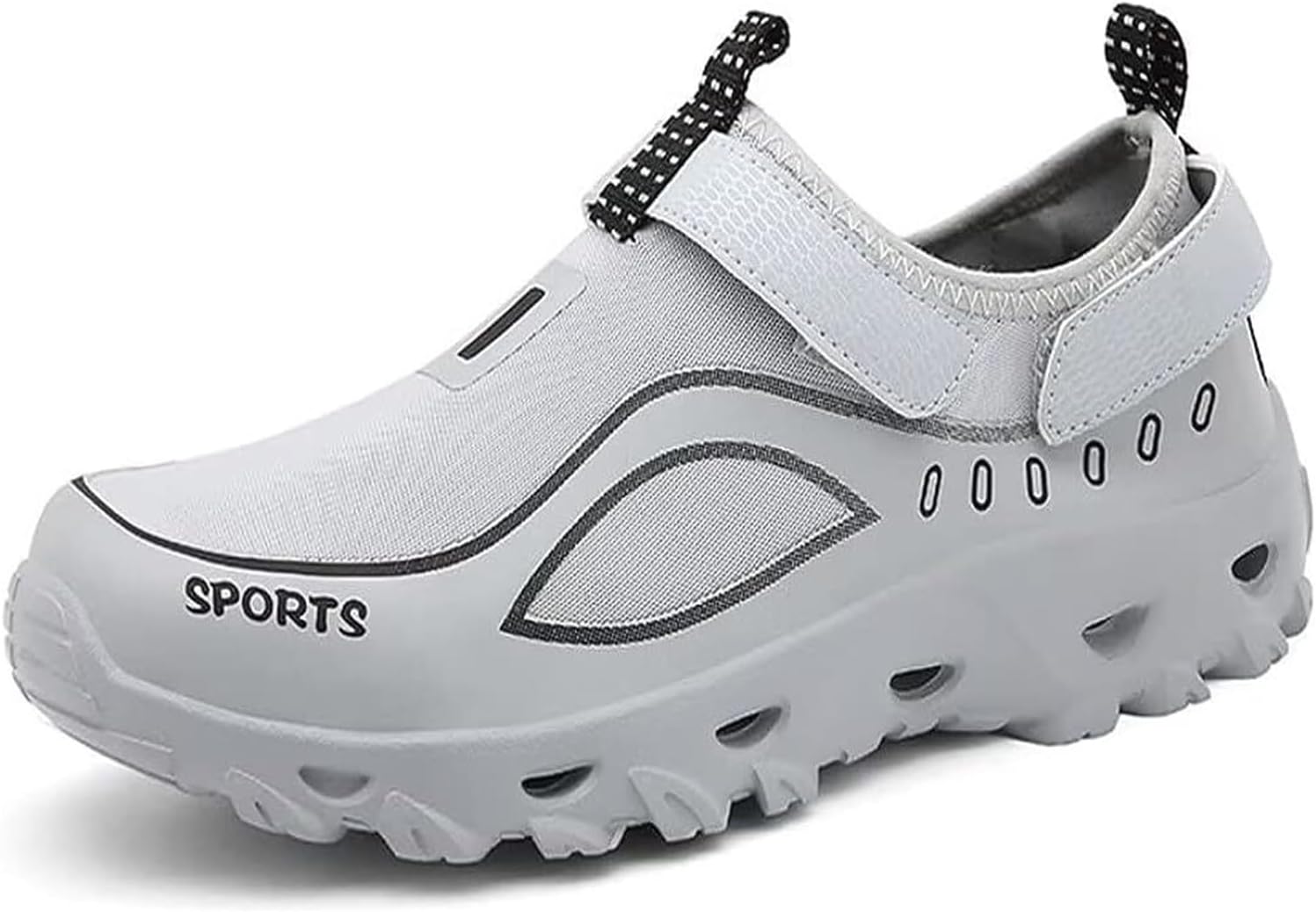 Мужские спортивные сандалии для улицы, водные туфли с быстрым высыханием, легкие, без шнурков, для плавания, с нескользящей подошвой Generic, серый
Мужские спортивные сандалии для улицы, водные туфли с быстрым высыханием, легкие, без шнурков, для плавания, с нескользящей подошвой Generic, серый