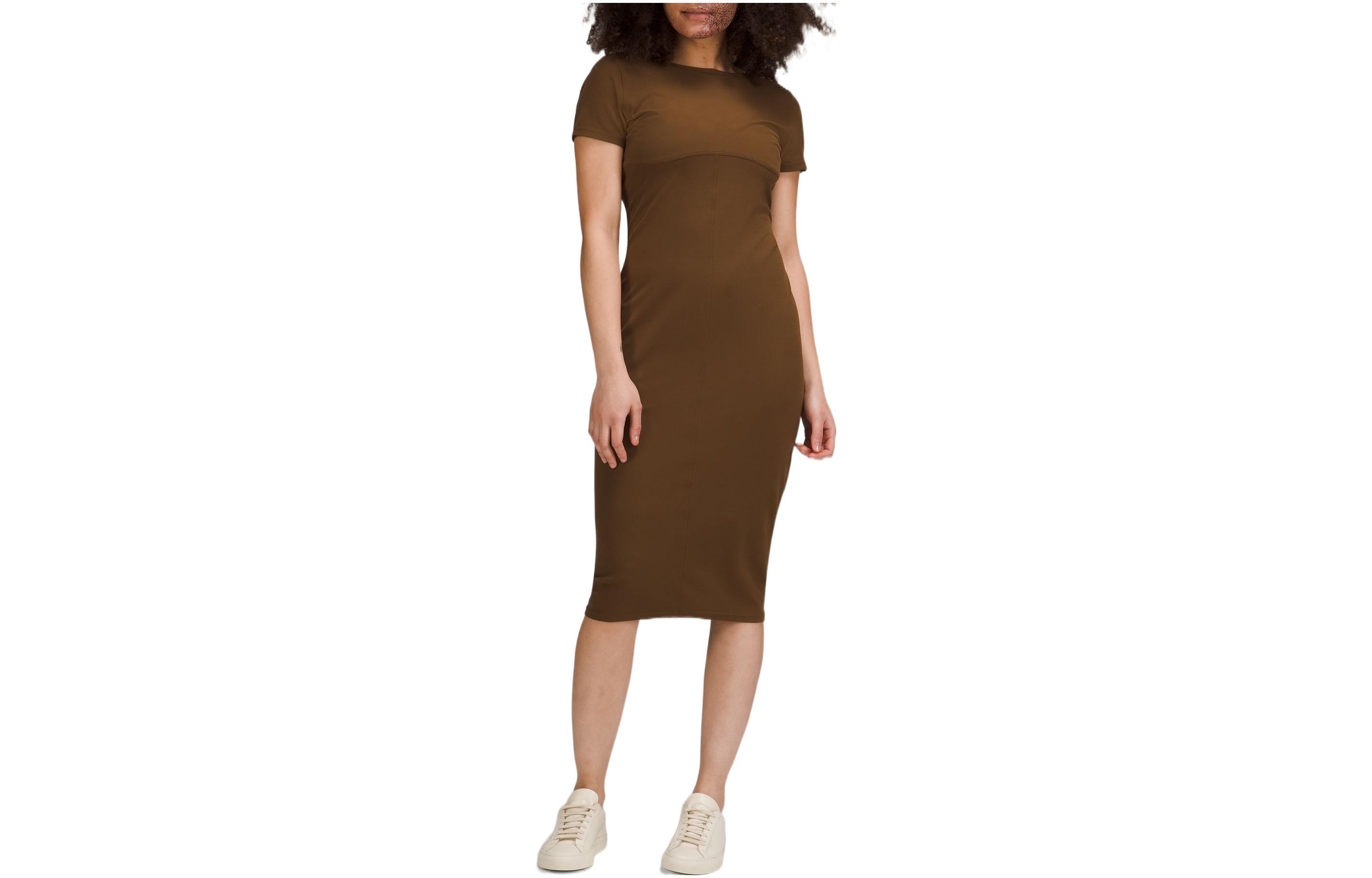 Женское платье с коротким рукавом Lululemon, темно-коричневый
Женское платье с коротким рукавом Lululemon, темно-коричневый