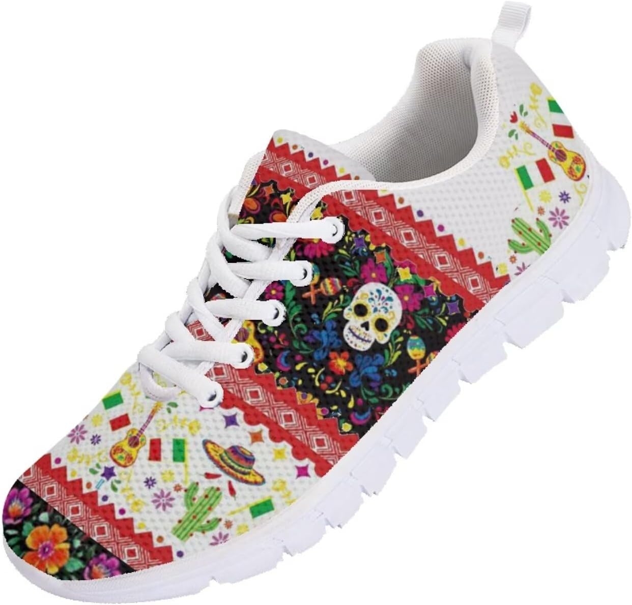 Вышитые кроссовки для женщин и мужчин, теннисные беговые обувь, легкие сетчатые спортивные кроссовки для тренажерного зала с подошвой из ЭВА Getelinseng, Mexico Style Skull Flower
Вышитые кроссовки для женщин и мужчин, теннисные беговые обувь, легкие сетчатые спортивные кроссовки для тренажерного зала с подошвой из ЭВА Getelinseng, Mexico Style Skull Flower