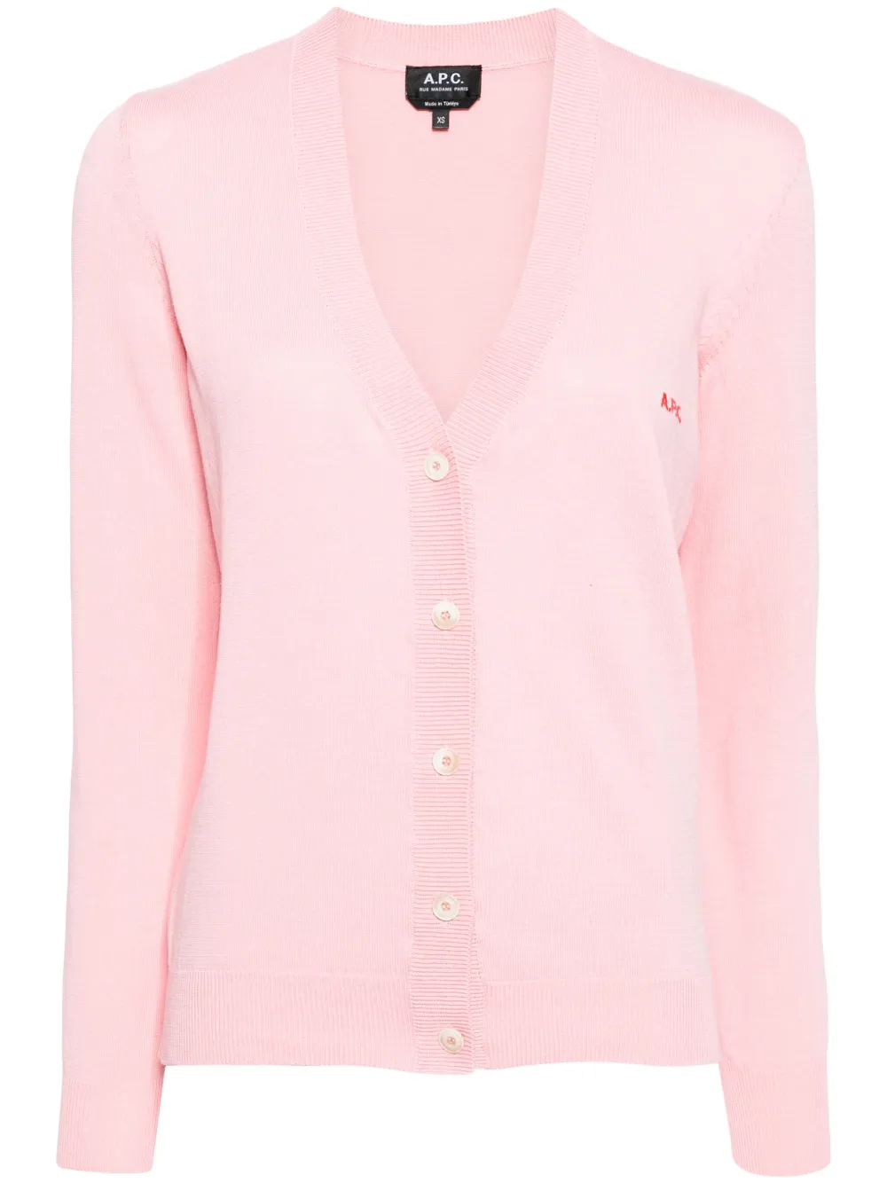 Кардиган с вышитым логотипом A.P.C., розовый
Кардиган с вышитым логотипом A.P.C., розовый