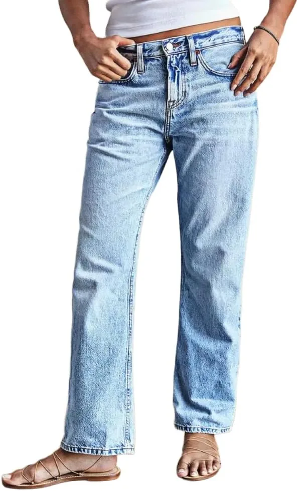 Женские джинсы Vintage Washed Denim Straight Leg, комфортный крой Huang's
Женские джинсы Vintage Washed Denim Straight Leg, комфортный крой Huang's