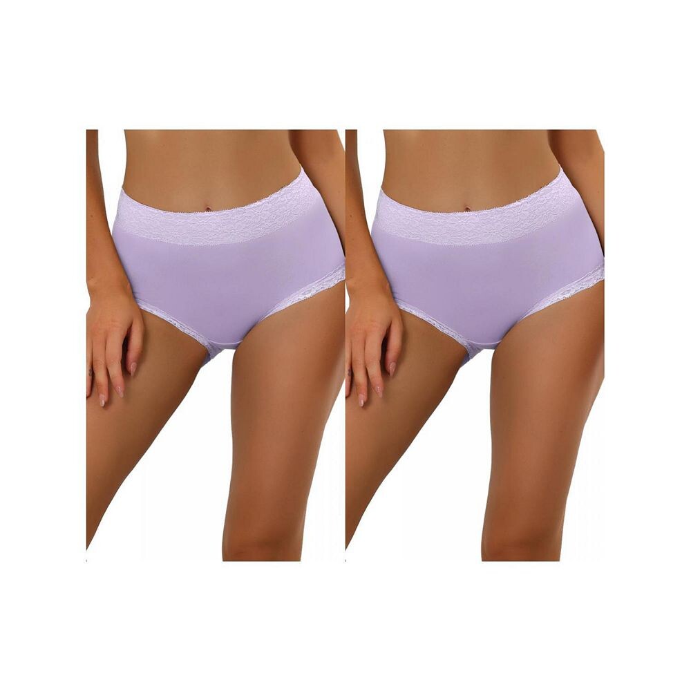 2 упаковки женского хлопкового нижнего белья с высокой талией и кружевной отделкой, трусики с полным покрытием для контроля живота ALLEGRA K, фиолетовый
2 упаковки женского хлопкового нижнего белья с высокой талией и кружевной отделкой, трусики с полным покрытием для контроля живота ALLEGRA K, фиолетовый