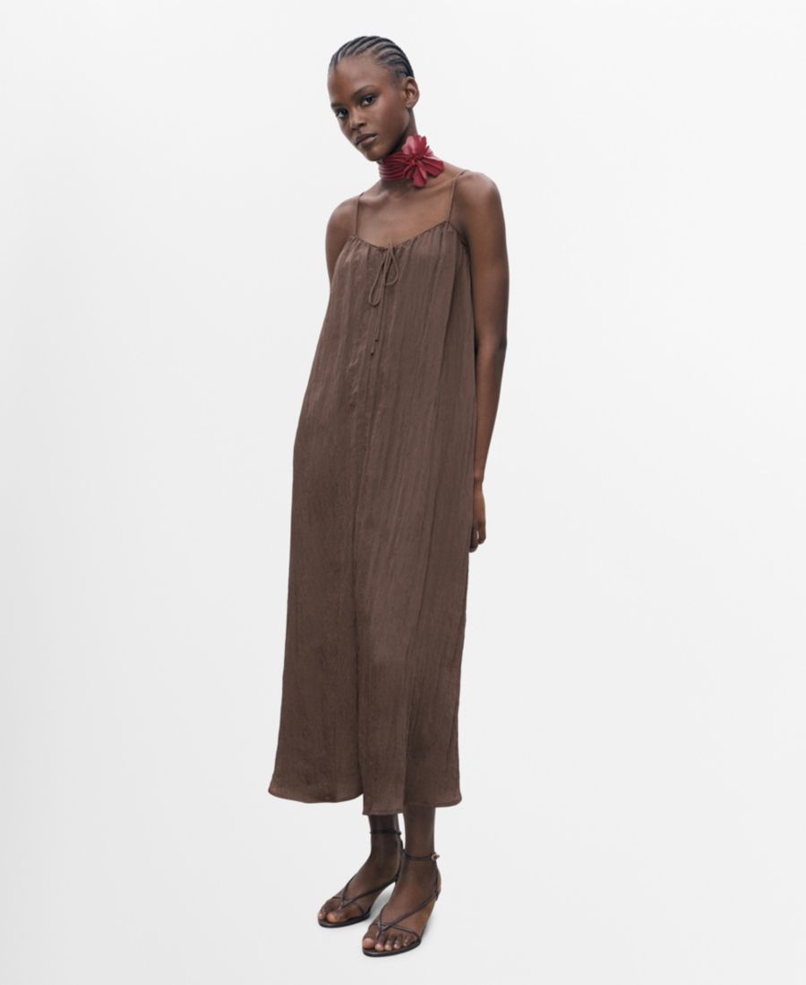 Женское миди-платье с бантом и текстурированной отделкой MANGO, Brown
Женское миди-платье с бантом и текстурированной отделкой MANGO, Brown