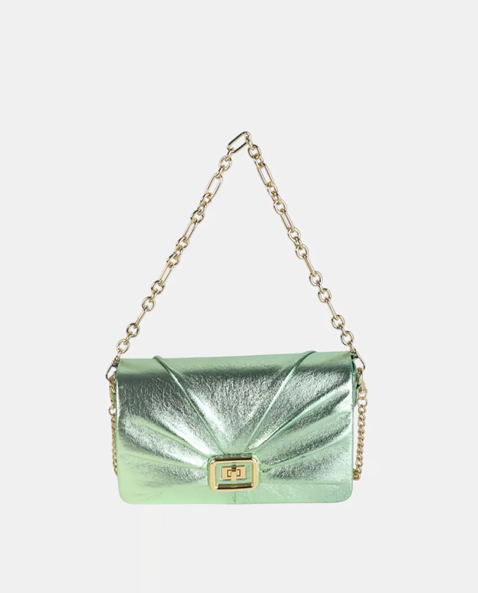 Сумка через плечо и через плечо из зеленого металлического полиуретана с клапаном и металлической застежкой Volum, зеленый
Сумка через плечо и через плечо из зеленого металлического полиуретана с клапаном и металлической застежкой Volum, зеленый