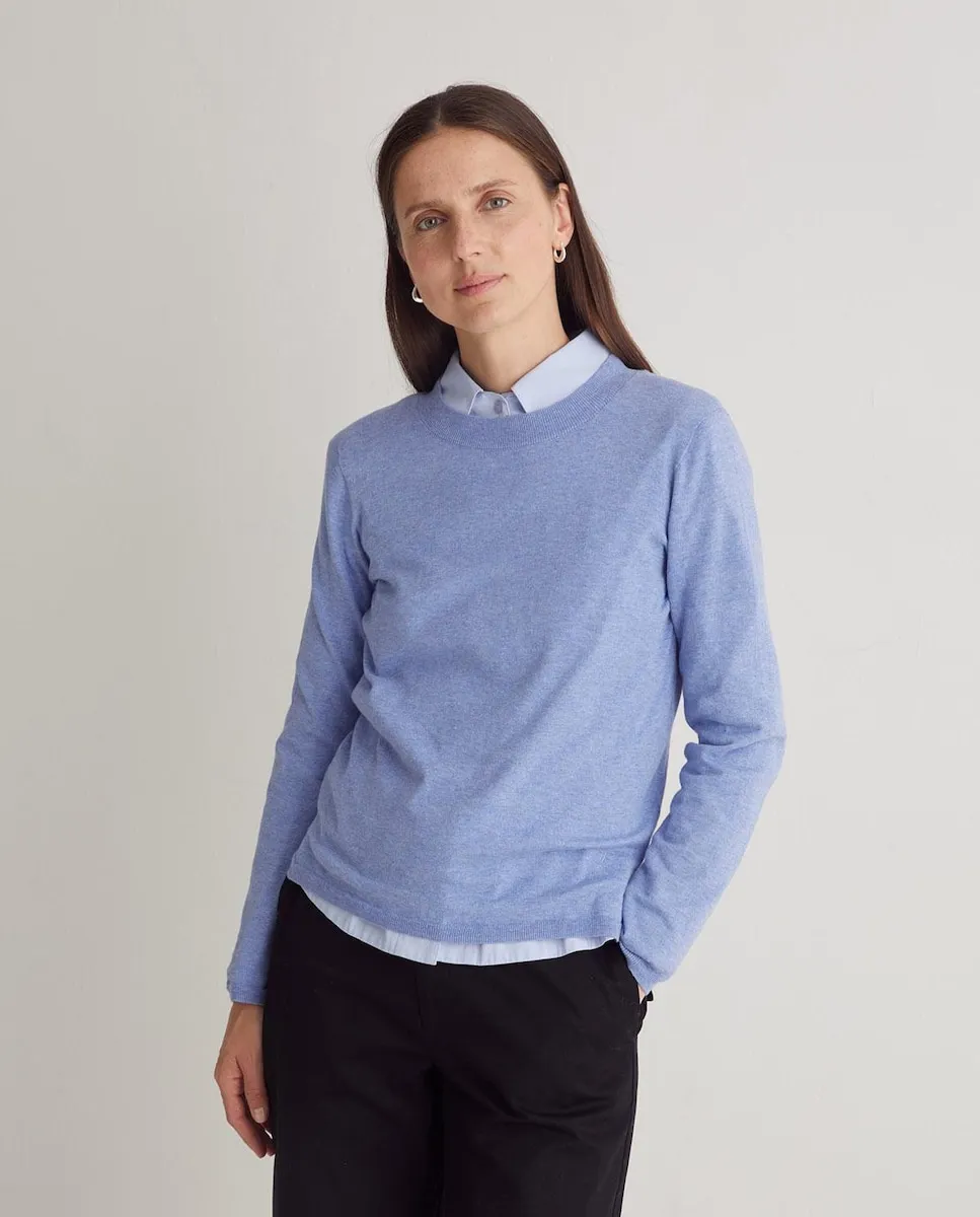 Женский джемпер с круглым вырезом и длинными рукавами Yerse, небесно-голубой
Женский джемпер с круглым вырезом и длинными рукавами Yerse, небесно-голубой