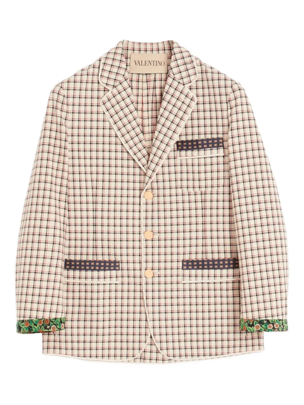 Клетчатый однобортный пиджак VALENTINO GARAVANI, желтый 
Клетчатый однобортный пиджак VALENTINO GARAVANI, желтый