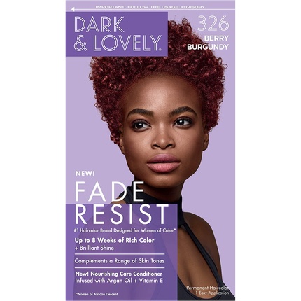 Dark and Lovely Fade Resist Rich Conditioning Color Hair Color с аргановым маслом и витамином E 326 Berry Burgundy - 1 шт SoftSheen-Carson
Dark and Lovely Fade Resist Rich Conditioning Color Hair Color с аргановым маслом и витамином E 326 Berry Burgundy - 1 шт SoftSheen-Carson