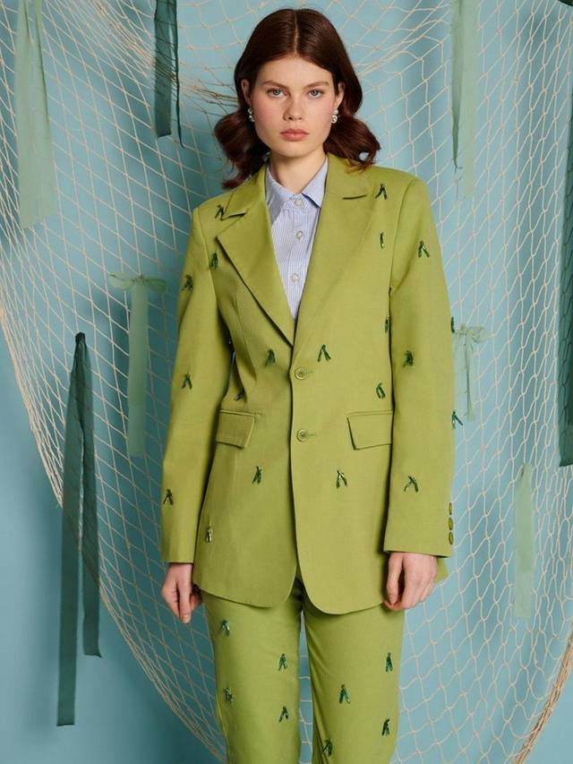 Пиджак Albert из хлопковой смеси с бисером Sister Jane, Green
Пиджак Albert из хлопковой смеси с бисером Sister Jane, Green