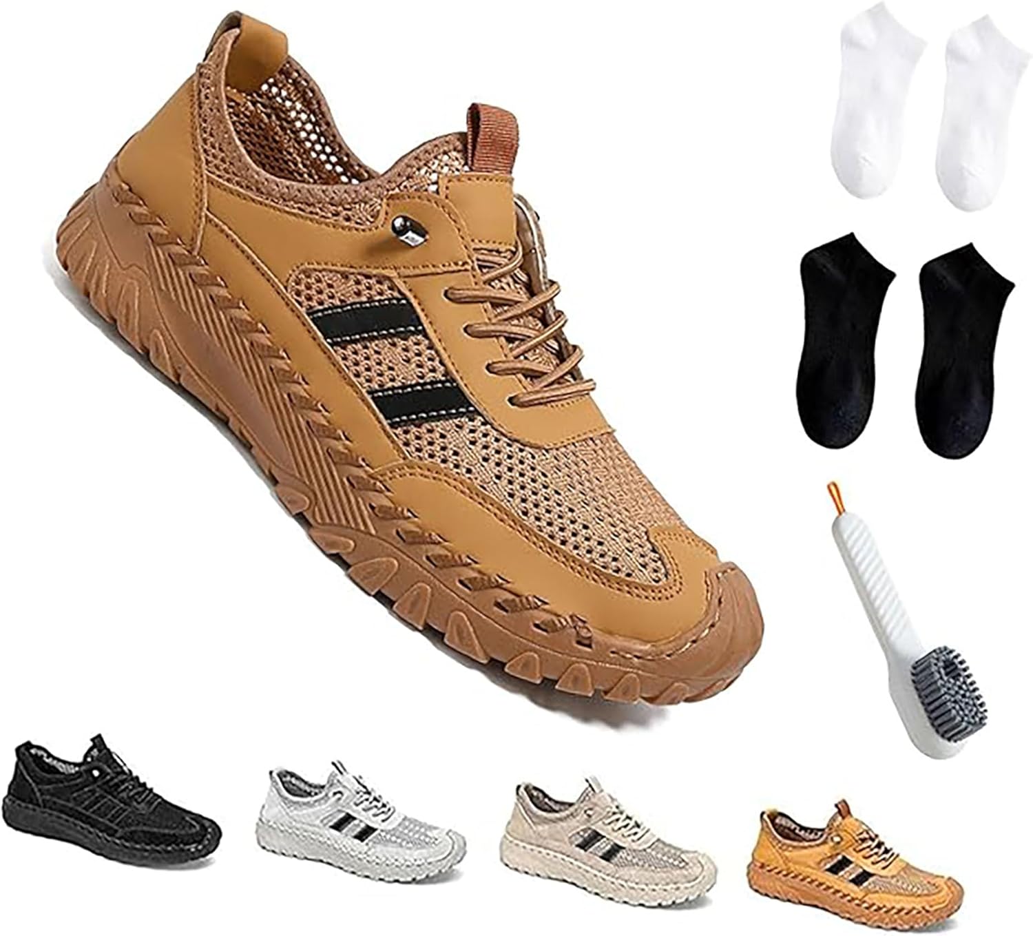 Мужские слипоны для походов из ортопедической кожи с сильной поддержкой свода стопы, слипоны для походов с ортопедической подошвой, дышащая сетка, эластичные шнурки Sncidsge, коричневый
Мужские слипоны для походов из ортопедической кожи с сильной поддержкой свода стопы, слипоны для походов с ортопедической подошвой, дышащая сетка, эластичные шнурки Sncidsge, коричневый