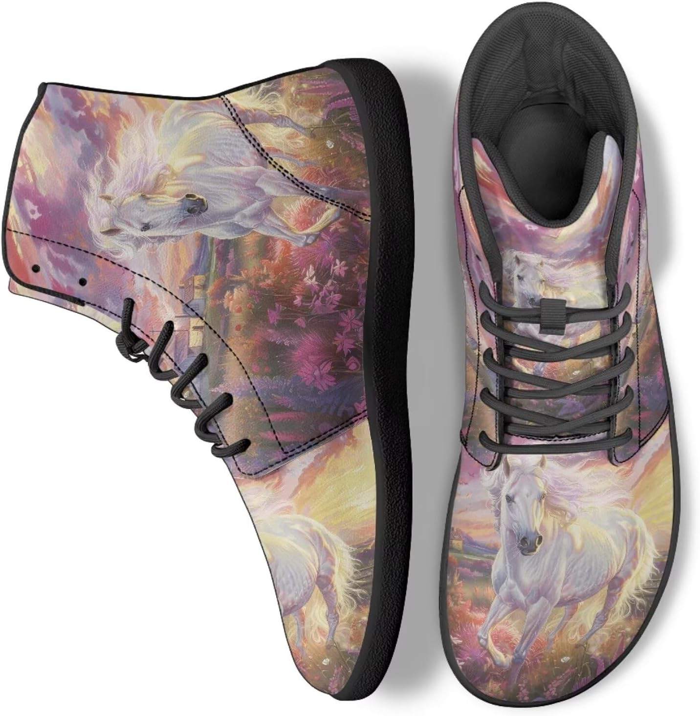 Унисекс кроссовки для ходьбы, высокие теннисные ботинки, на шнуровке, для работы в офисе, спорта и активного отдыха на улице Ecaestolph, Horse Sunset Floral
Унисекс кроссовки для ходьбы, высокие теннисные ботинки, на шнуровке, для работы в офисе, спорта и активного отдыха на улице Ecaestolph, Horse Sunset Floral