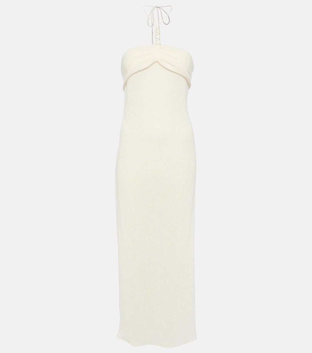 Платье миди с вырезом халтер и жемчугом Magda Butrym, белый
Платье миди с вырезом халтер и жемчугом Magda Butrym, белый