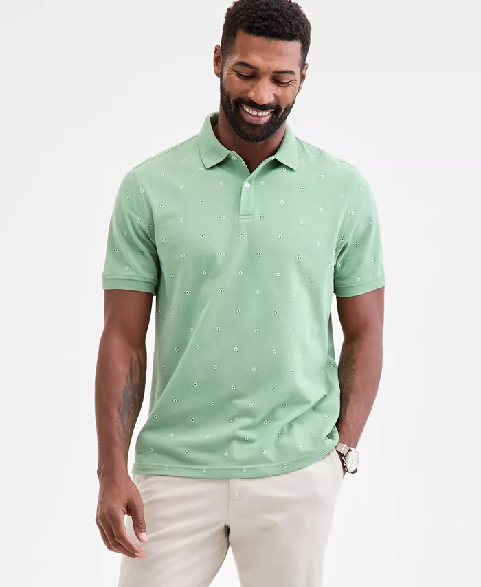 Мужское поло с короткими рукавами из пике с принтом фуляра Club Room, зеленый
Мужское поло с короткими рукавами из пике с принтом фуляра Club Room, зеленый