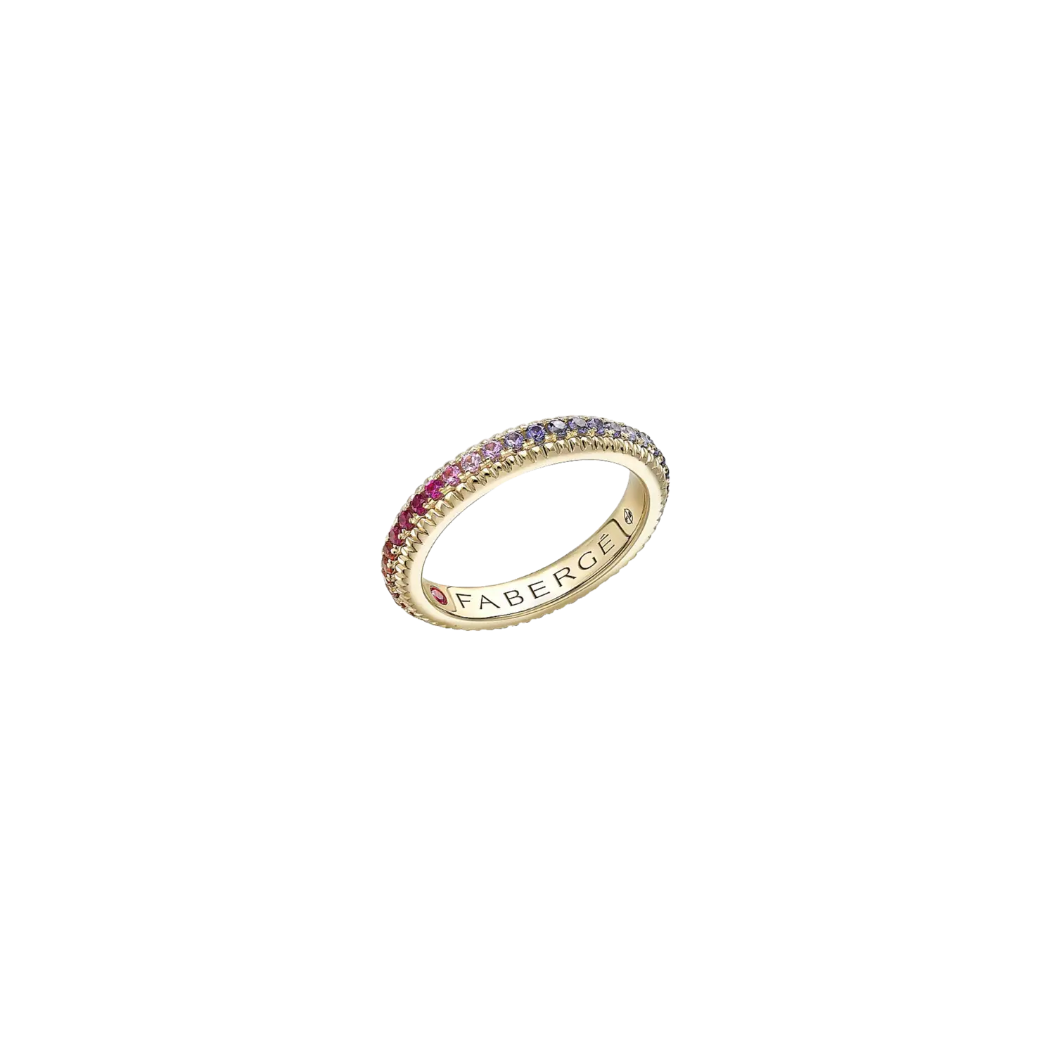 Кольцо Fabergé Eternity colours of love из желтого золота с бриллиантами, сапфирами, рубинами и цаворитами 
Кольцо Fabergé Eternity colours of love из желтого золота с бриллиантами, сапфирами, рубинами и цаворитами