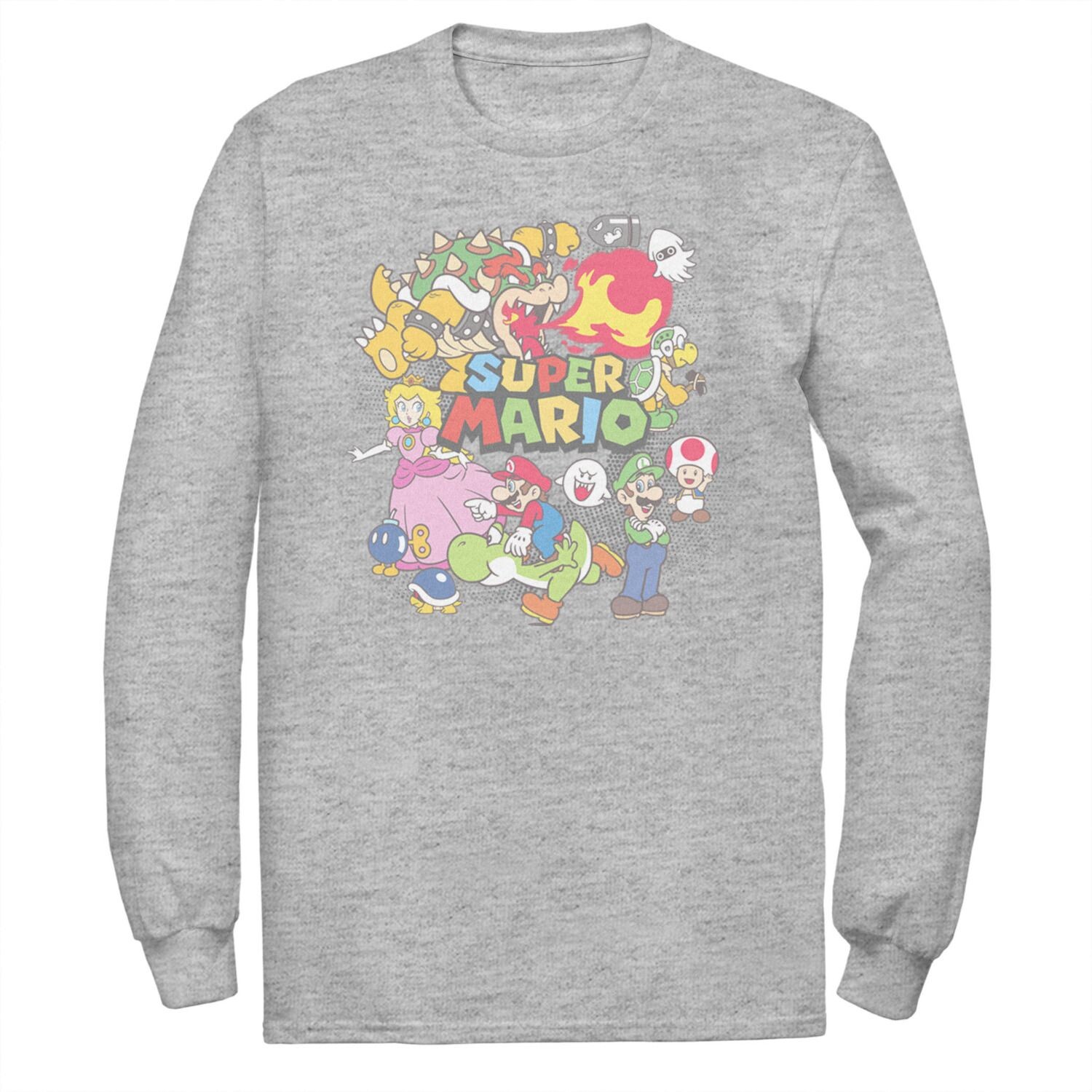 Мужская футболка с выцветшим персонажем и коллажем Nintendo Super Mario Licensed Character
Мужская футболка с выцветшим персонажем и коллажем Nintendo Super Mario Licensed Character