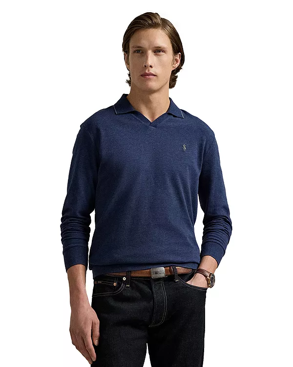 Поло из фактурного трикотажа Polo Ralph Lauren, синий
Поло из фактурного трикотажа Polo Ralph Lauren, синий