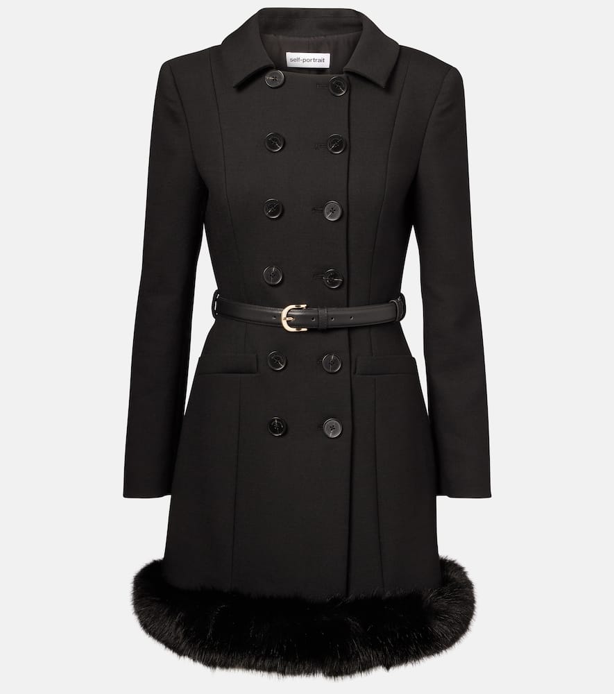Мини-платье с поясом и отделкой из искусственного меха Self-Portrait, Black
Мини-платье с поясом и отделкой из искусственного меха Self-Portrait, Black