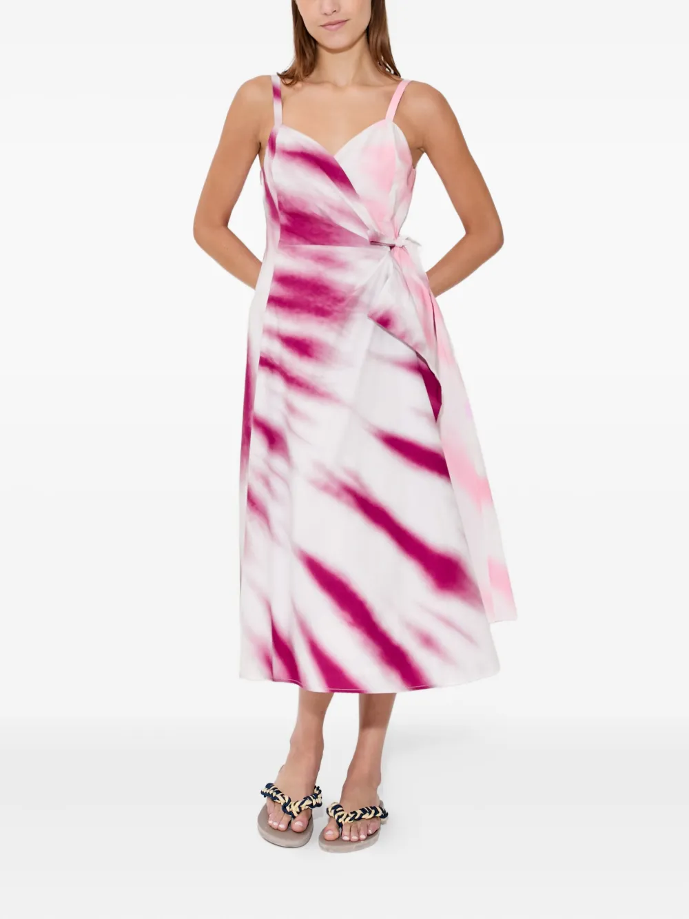 Платье мини с запахом и принтом тай-дай Rosie Assoulin, розовый
Платье мини с запахом и принтом тай-дай Rosie Assoulin, розовый
