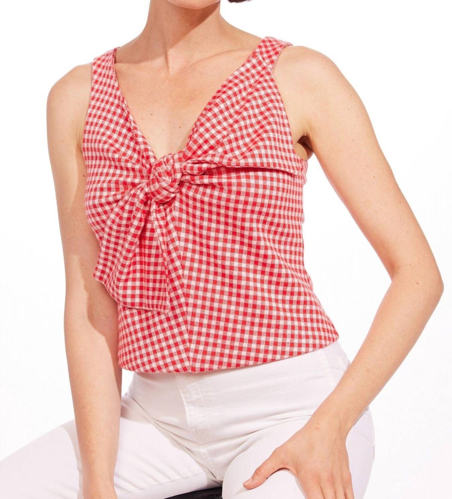 Топ с бантом в клетку в розовую клетку EVA FRANCO
Топ с бантом в клетку в розовую клетку EVA FRANCO