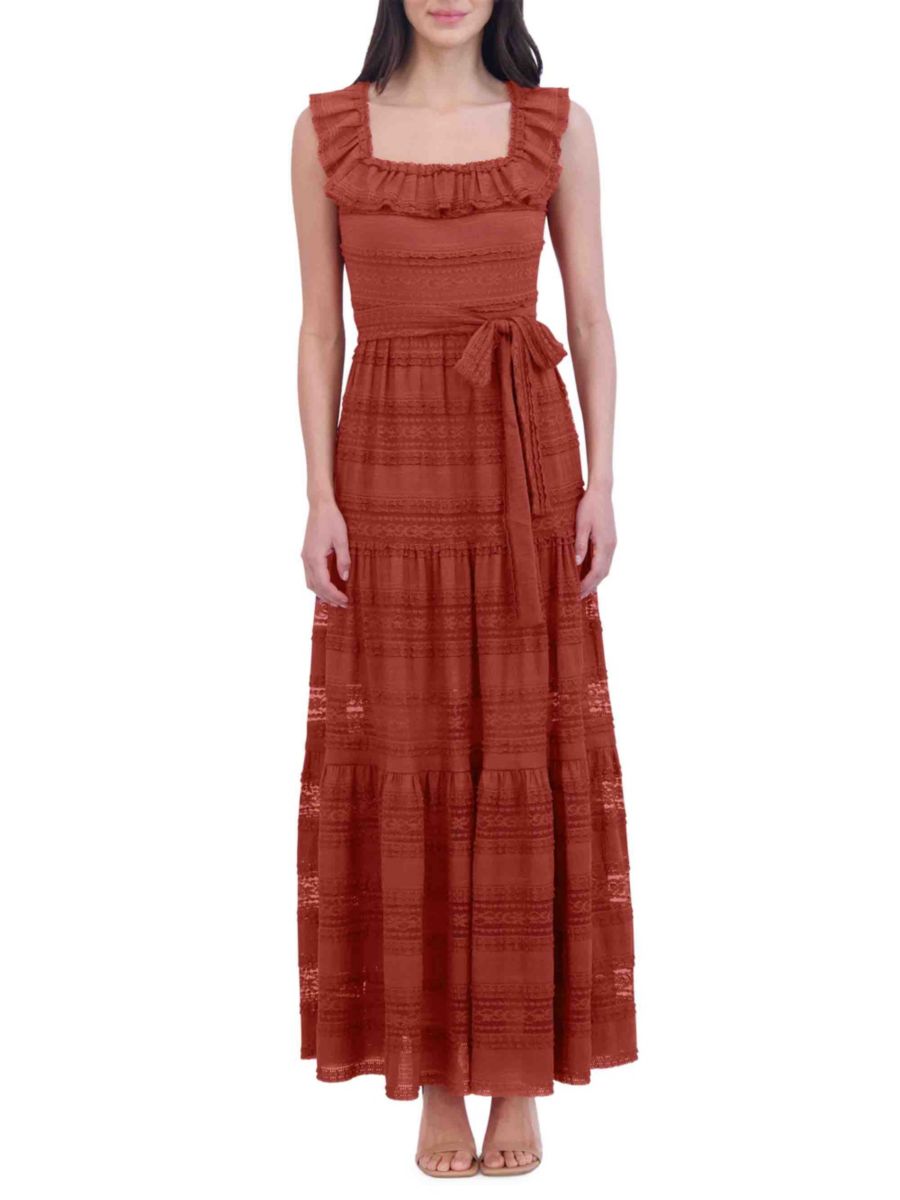 Кружевное многоярусное платье макси Eliza J, цвет Rust
Кружевное многоярусное платье макси Eliza J, цвет Rust