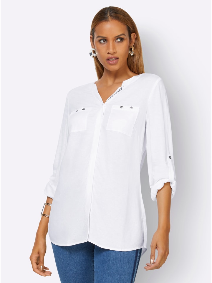 Блузка с длинными рукавами белого цвета creation L
Блузка с длинными рукавами белого цвета creation L