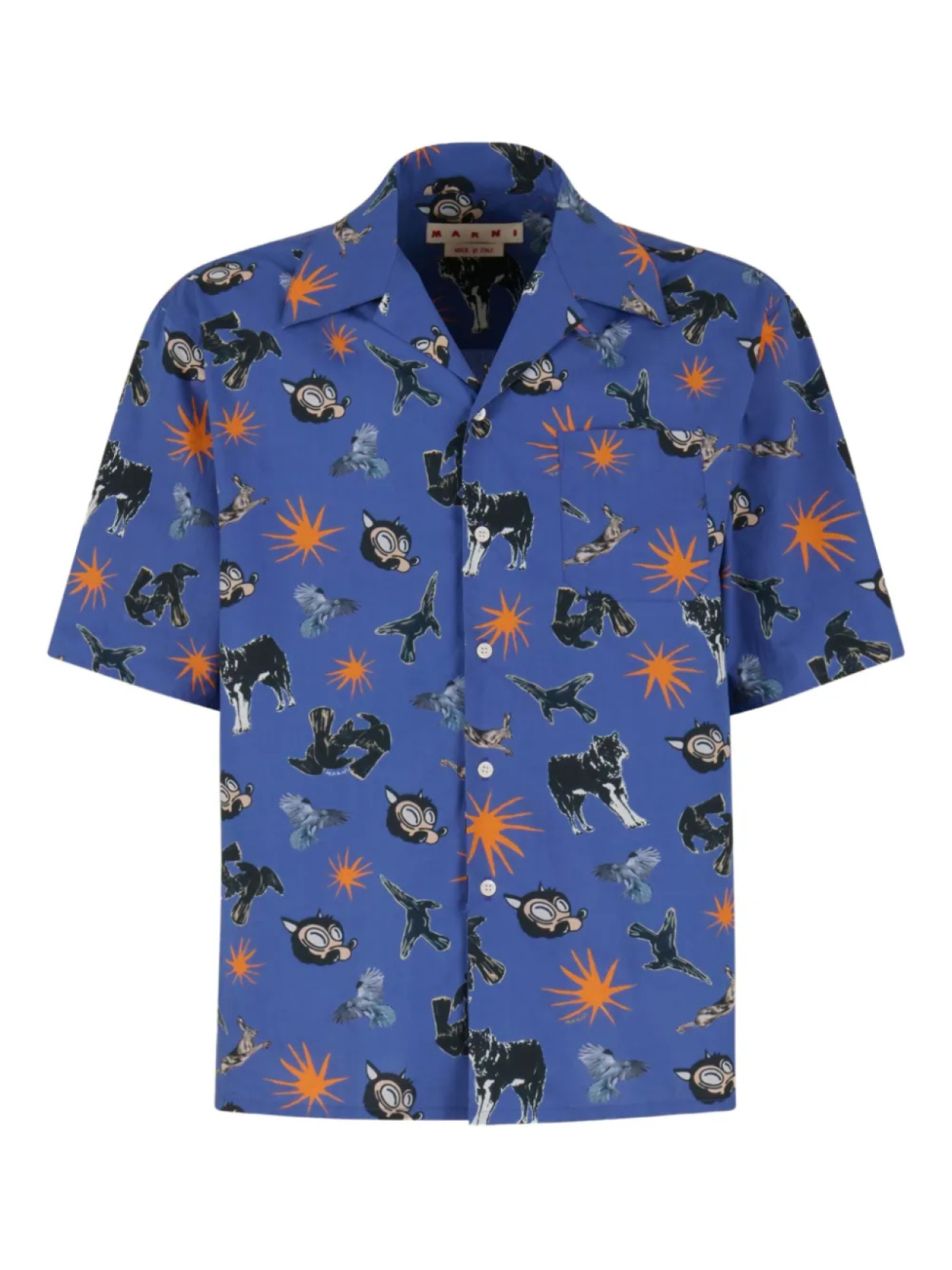 Рубашка с графическим принтом и короткими рукавами Marni, синий
Рубашка с графическим принтом и короткими рукавами Marni, синий