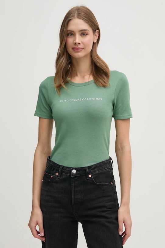 Хлопковая футболка United Colors Of Benetton, зеленый
Хлопковая футболка United Colors Of Benetton, зеленый