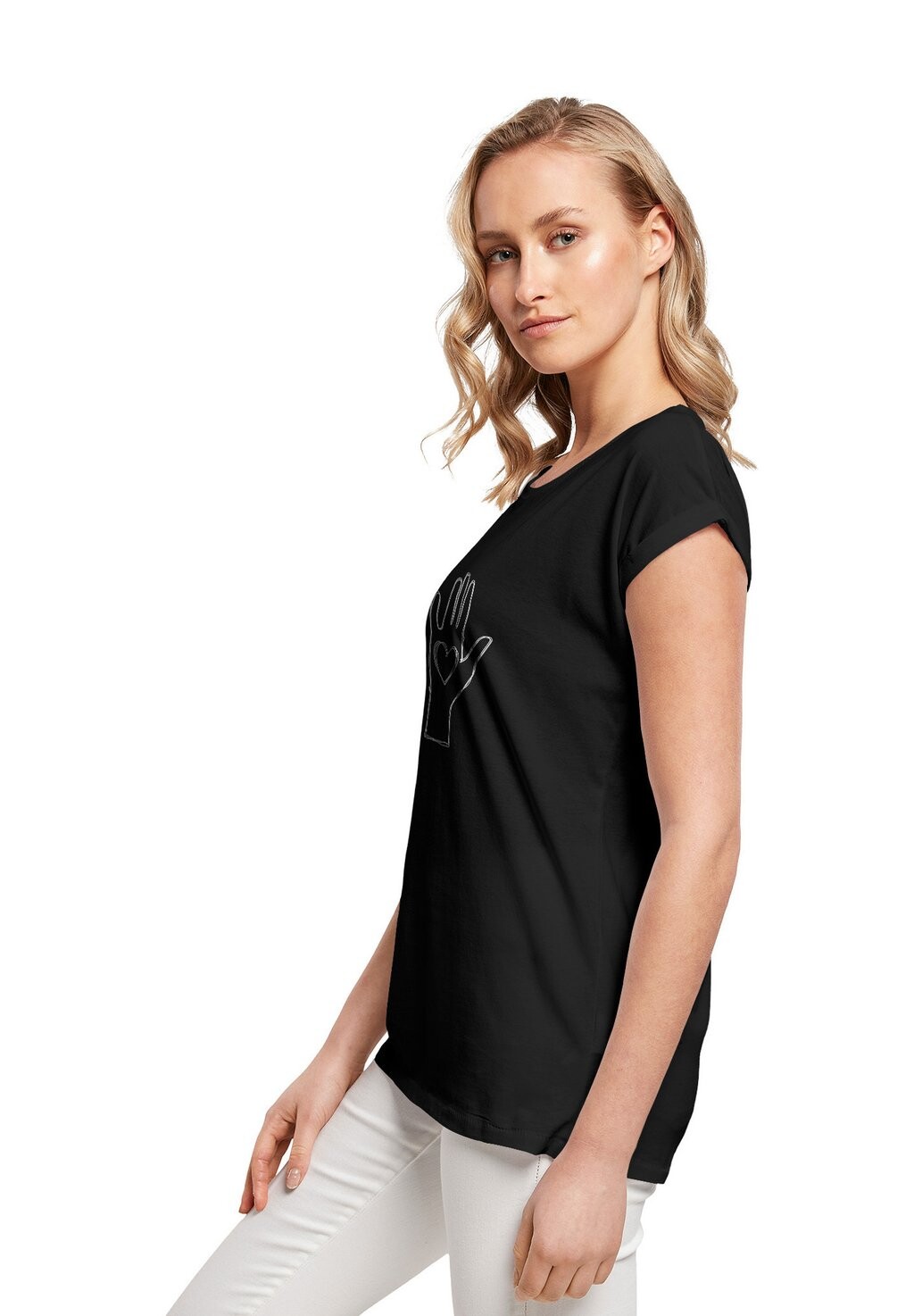 Футболка с принтом PEACE SCRIBBLE HAND HEART Merchcode, черный 
Футболка с принтом PEACE SCRIBBLE HAND HEART Merchcode, черный