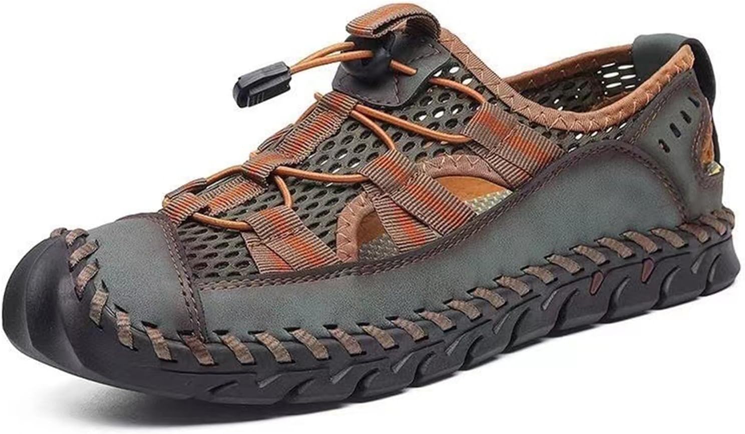 Мужские спортивные сандалии для активного отдыха, треккинга, с закрытым носком, кожаные, для прогулок по тропам, повседневные сандалии Abborora, зеленый
Мужские спортивные сандалии для активного отдыха, треккинга, с закрытым носком, кожаные, для прогулок по тропам, повседневные сандалии Abborora, зеленый