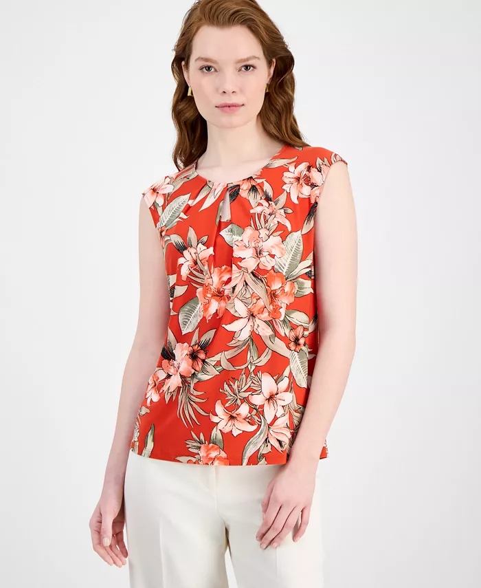 Женская блузка с цветочным принтом, плиссированной горловиной и короткими рукавами, Regular & Petite Kasper, оранжевый
Женская блузка с цветочным принтом, плиссированной горловиной и короткими рукавами, Regular & Petite Kasper, оранжевый