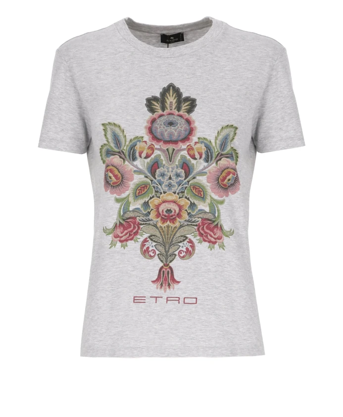 Хлопковая футболка с нанесенным принтом Etro, серый
Хлопковая футболка с нанесенным принтом Etro, серый