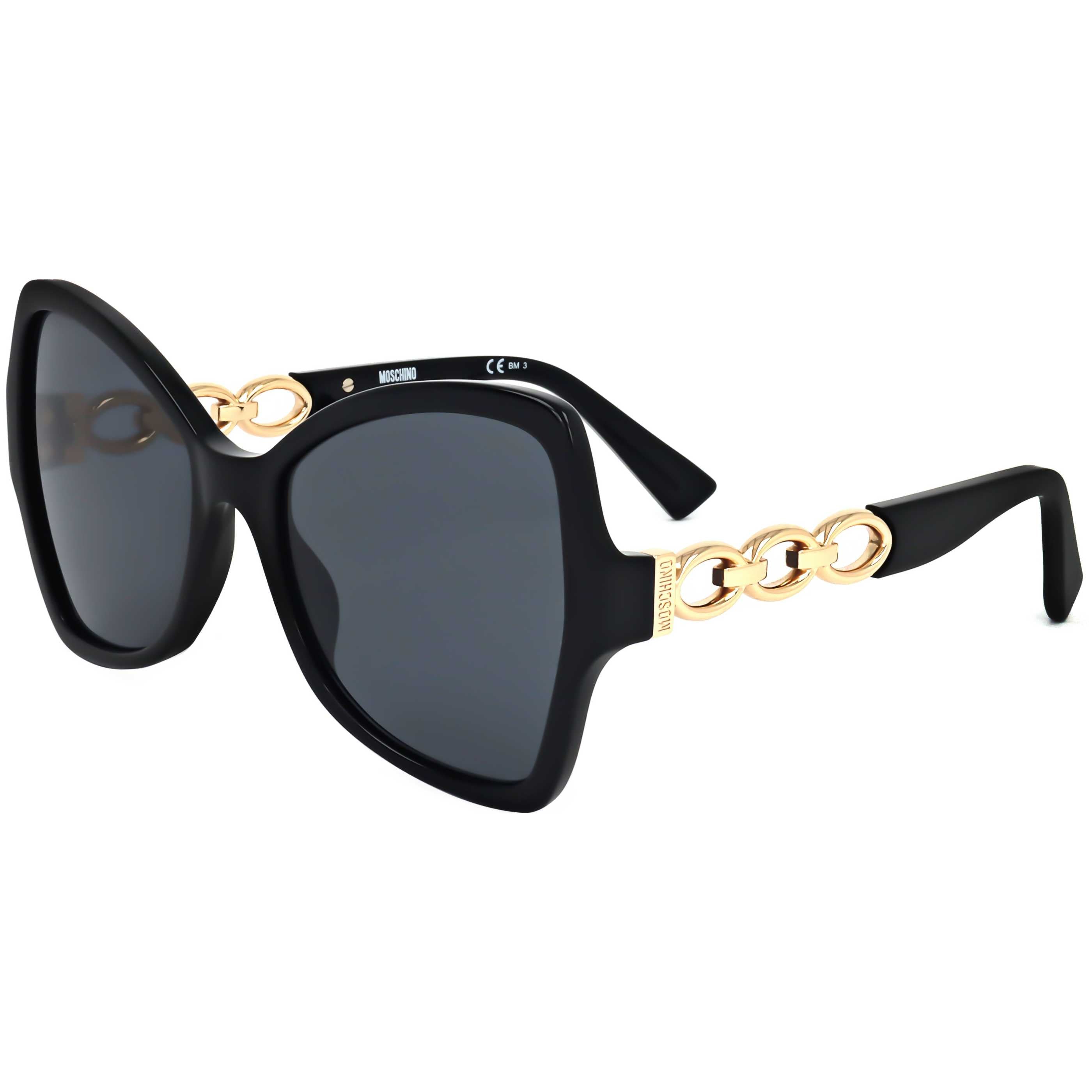 Moschino Женские солнцезащитные очки 54 мм серые, черный 
Moschino Женские солнцезащитные очки 54 мм серые, черный