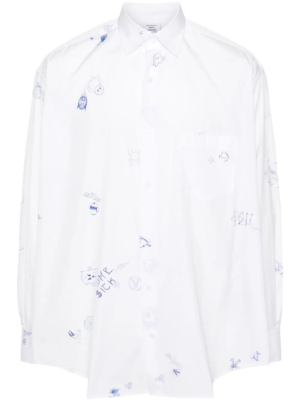 Рубашка с графичным принтом VETEMENTS, белый
Рубашка с графичным принтом VETEMENTS, белый