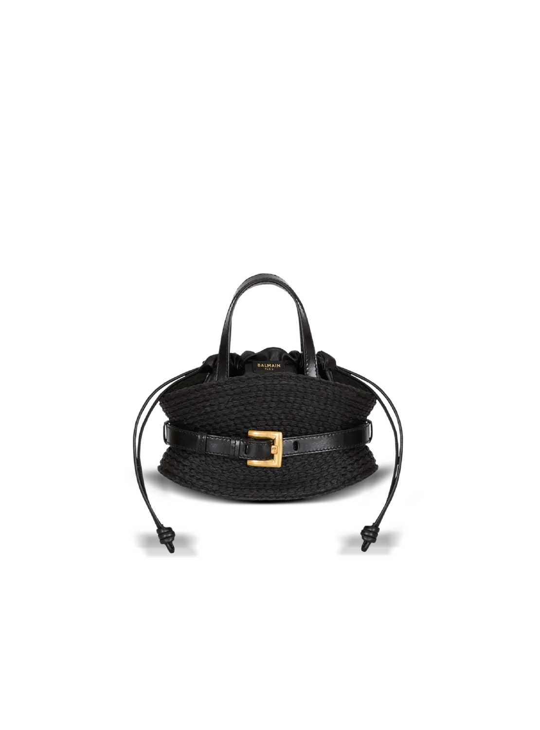 Мини-сумка Shuffle из телячьей кожи и рафии Balmain, черный
Мини-сумка Shuffle из телячьей кожи и рафии Balmain, черный