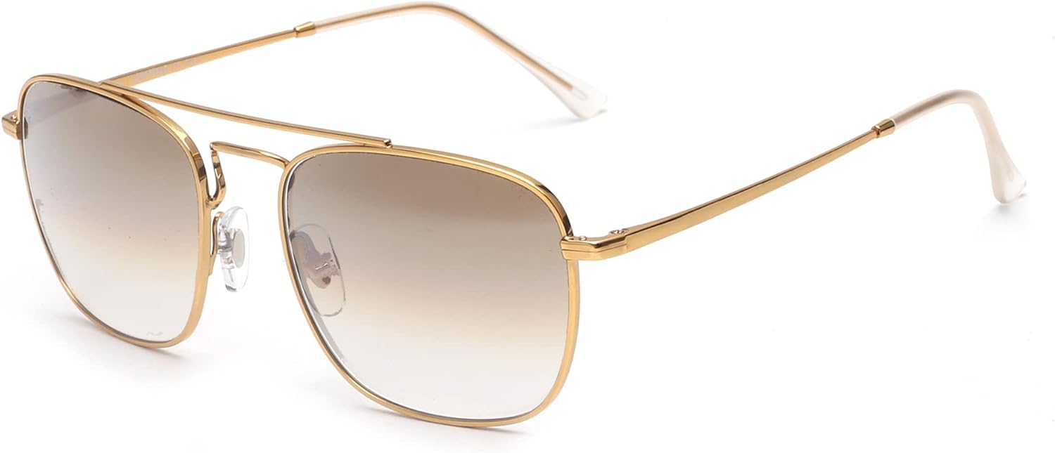 Солнцезащитные очки JIM HALO Retro Square Aviator с линзами из высококачественного стекла и плоскими металлическими линзами, для мужчин и женщин, Gold Frame / Gradient Light Brown Lens
Солнцезащитные очки JIM HALO Retro Square Aviator с линзами из высококачественного стекла и плоскими металлическими линзами, для мужчин и женщин, Gold Frame / Gradient Light Brown Lens