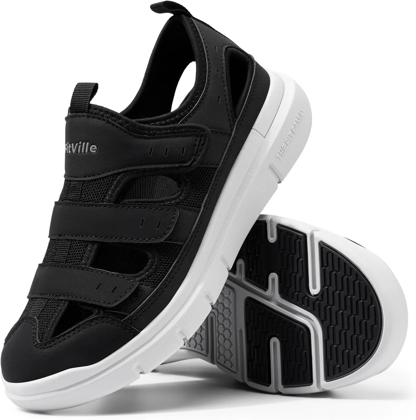 Мужские диабетические сандалии FitVille с широкой колодкой и поддержкой свода стопы, комфортные мужские диабетические сандалии с полностью регулируемыми ремешками, легкие, черный
Мужские диабетические сандалии FitVille с широкой колодкой и поддержкой свода стопы, комфортные мужские диабетические сандалии с полностью регулируемыми ремешками, легкие, черный