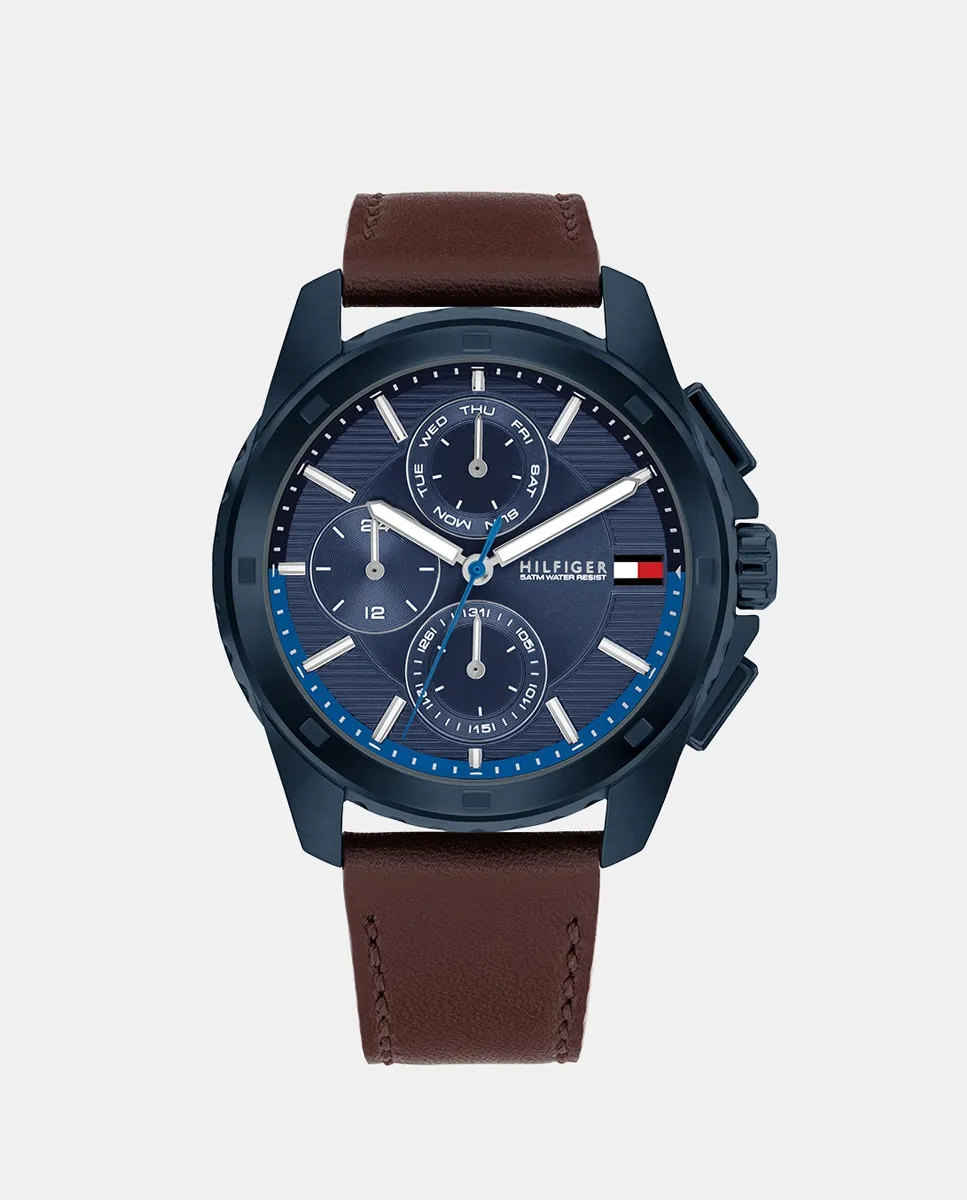 Walker 1710632 многофункциональные коричневые кожаные мужские часы Tommy Hilfiger, синий
Walker 1710632 многофункциональные коричневые кожаные мужские часы Tommy Hilfiger, синий