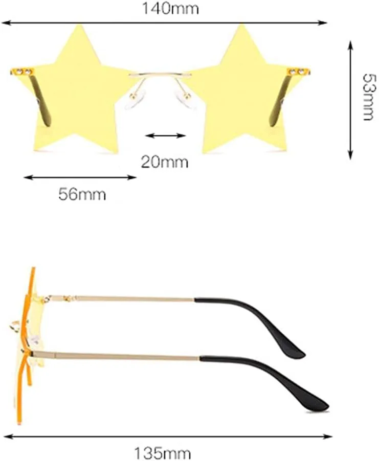 1 шт. Солнцезащитные очки без оправы в форме пятиконечной звезды. Очки с уникальным дизайном в виде пентаграммы. Стильные солнцезащитные очки Lipfer, Yellow
1 шт. Солнцезащитные очки без оправы в форме пятиконечной звезды. Очки с уникальным дизайном в виде пентаграммы. Стильные солнцезащитные очки Lipfer, Yellow