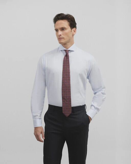 Гладкая приталенная мужская рубашка Silbon, светло-синий 
Гладкая приталенная мужская рубашка Silbon, светло-синий