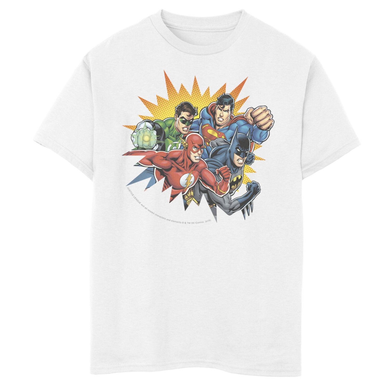 Футболка с графическим рисунком для мальчиков 8–20 лет «Прорыв в Лиге справедливости» с групповым портретом Licensed Character, белый
Футболка с графическим рисунком для мальчиков 8–20 лет «Прорыв в Лиге справедливости» с групповым портретом Licensed Character, белый