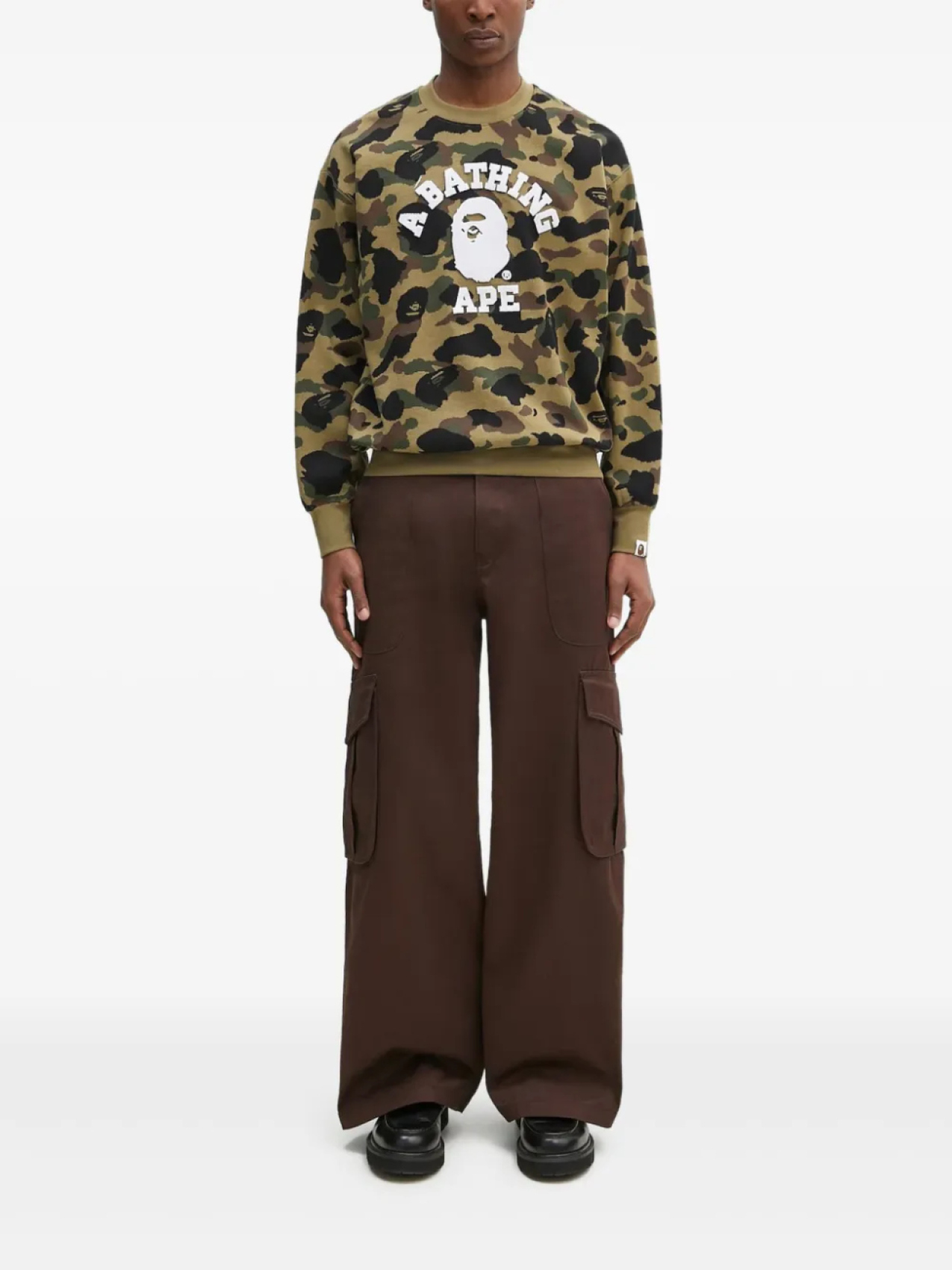 Толстовка с камуфляжным принтом A BATHING APE Ape Head, нейтральный 
Толстовка с камуфляжным принтом A BATHING APE Ape Head, нейтральный