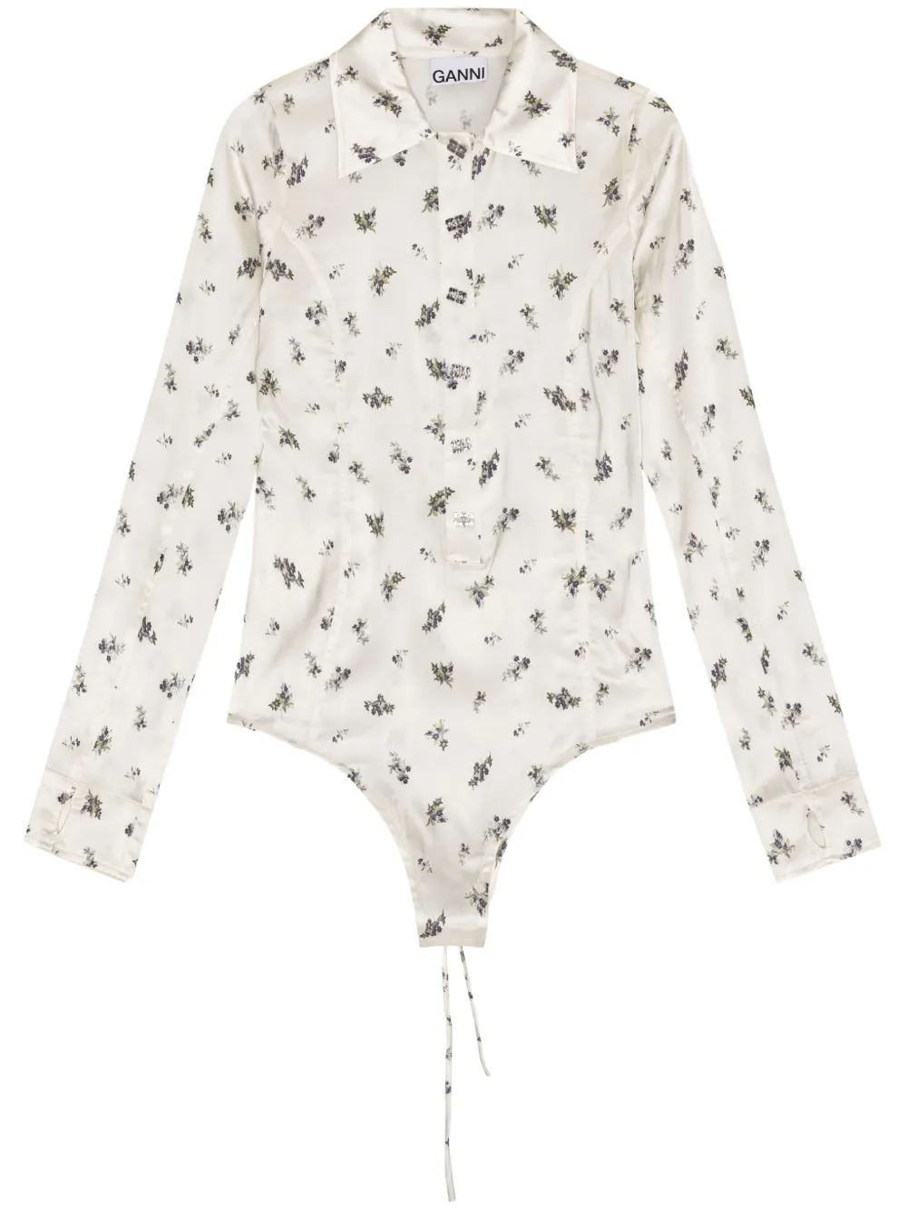 Боди с цветочным принтом GANNI, белый
Боди с цветочным принтом GANNI, белый