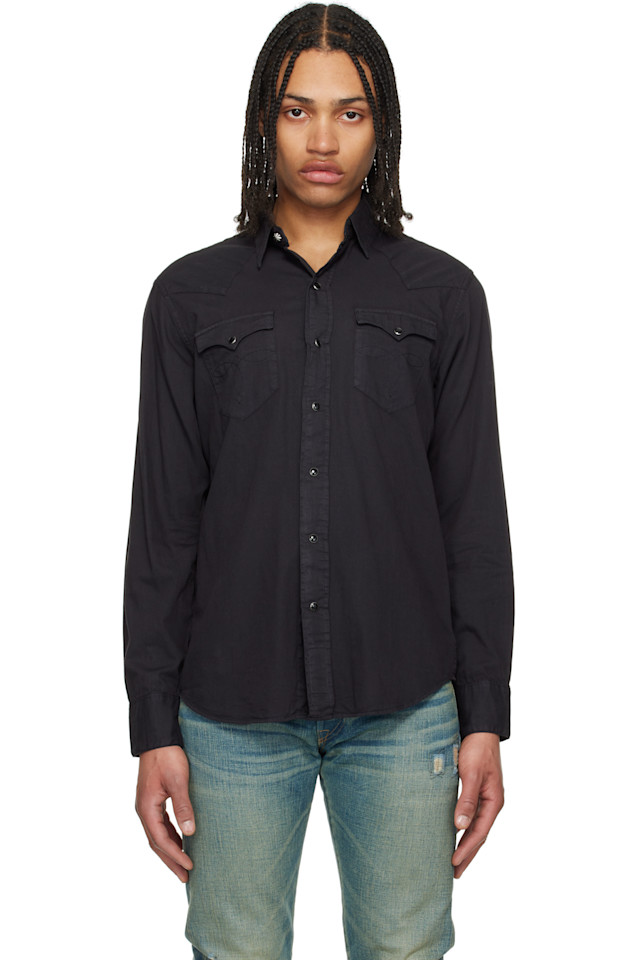 Свободная рубашка в западном стиле из твила Rrl, черный
Свободная рубашка в западном стиле из твила Rrl, черный