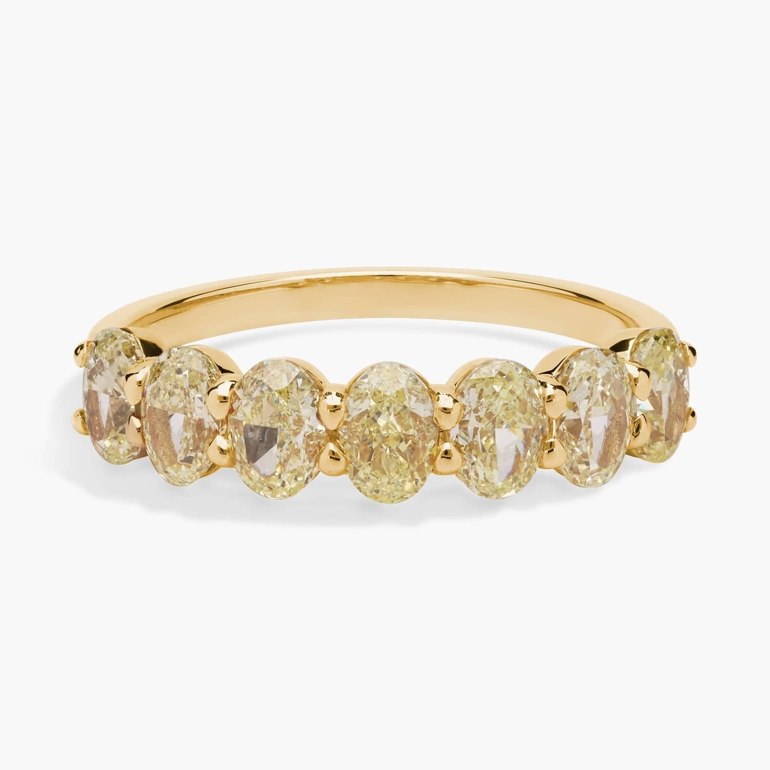 Кольцо с 7 овальными желтыми бриллиантами из 18-каратного желтого золота (1 3/4 карата) Blue Nile