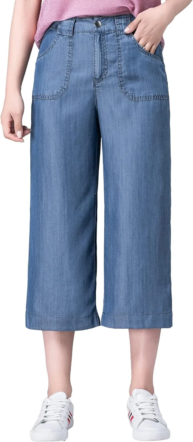 Sunfan женские джинсы-капри с высокой талией и широкими штанинами из тенсела, расслабленный крой
Sunfan женские джинсы-капри с высокой талией и широкими штанинами из тенсела, расслабленный крой