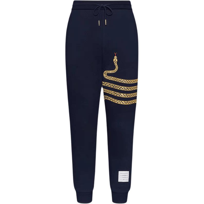 Хлопковые спортивные брюки с вышивкой змеи THOM BROWNE, синий
Хлопковые спортивные брюки с вышивкой змеи THOM BROWNE, синий