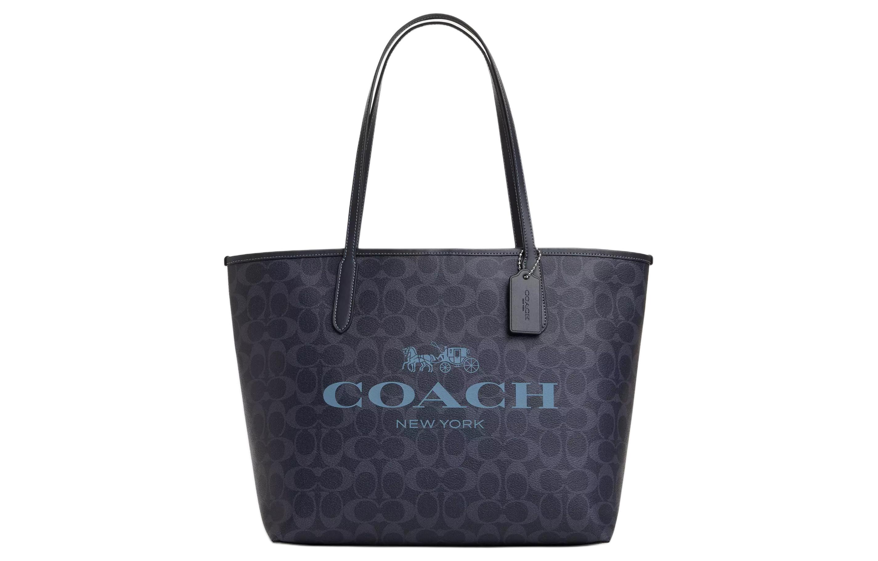 Сумка-шоппер City с магнитной застёжкой и логотипом бренда, полуночно-морской синий COACH 
Сумка-шоппер City с магнитной застёжкой и логотипом бренда, полуночно-морской синий COACH