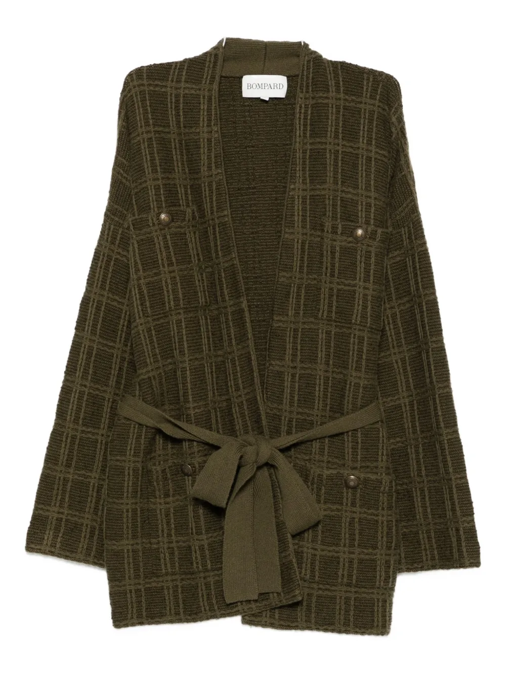 Фактурный кардиган с поясом Eric Bompard, зеленый 
Фактурный кардиган с поясом Eric Bompard, зеленый