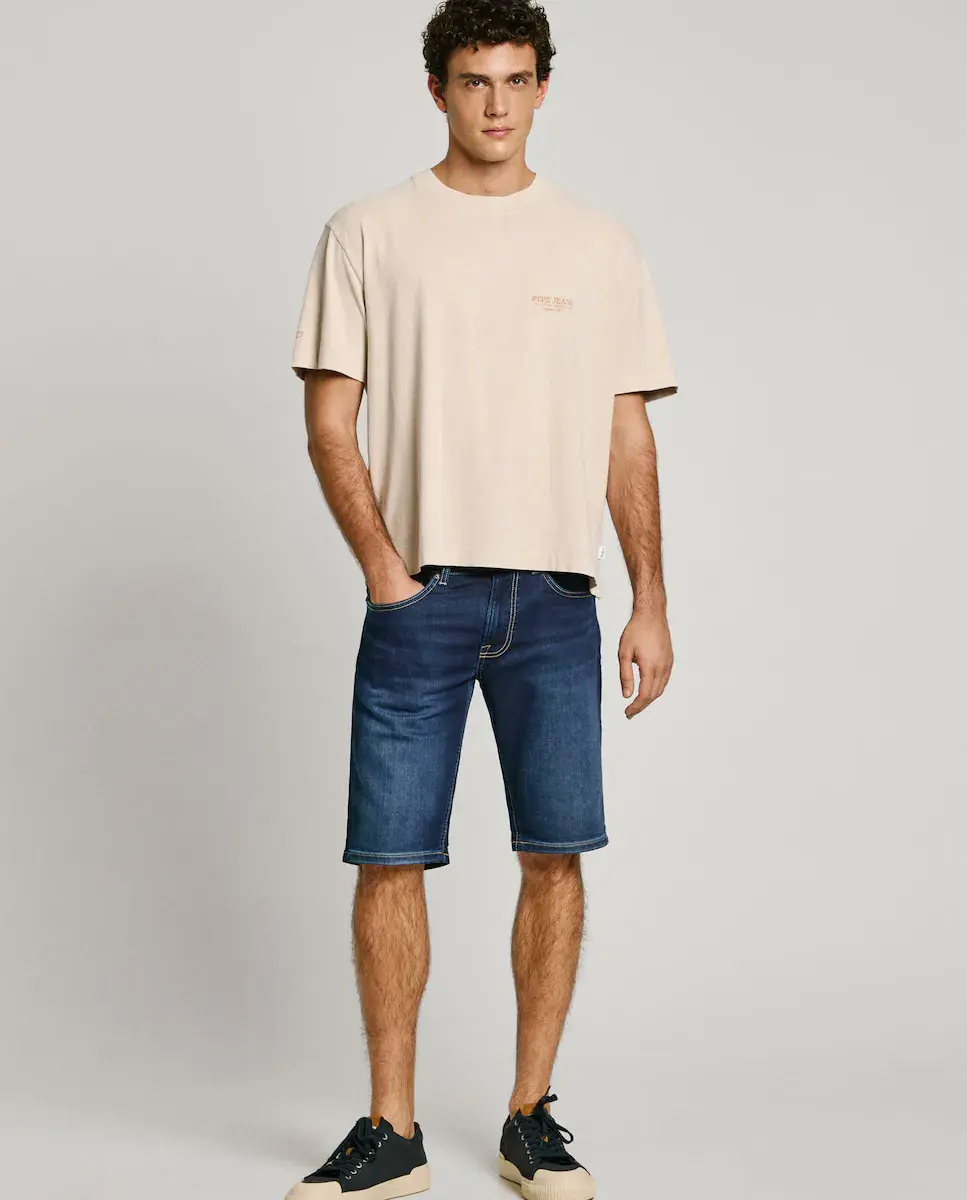 Мужские облегающие джинсовые шорты-бермуды с эффектом потертости Pepe Jeans, синий
Мужские облегающие джинсовые шорты-бермуды с эффектом потертости Pepe Jeans, синий